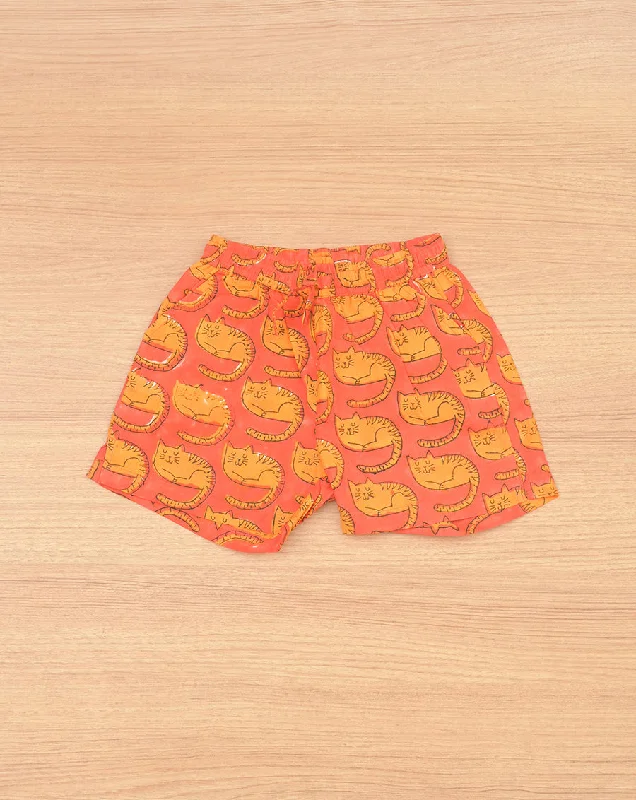 Fun matching outfits for mother and kid same suit-Meow Soft Cotton Shorts for Kids