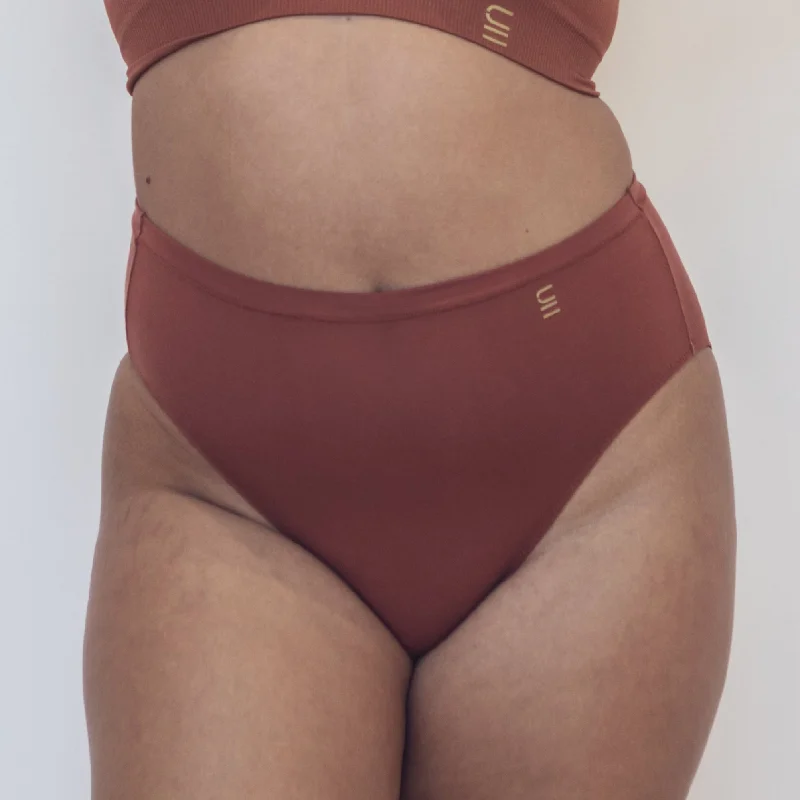 Women's panties for chafing prevention-Tencel High Waist Brief - Clay