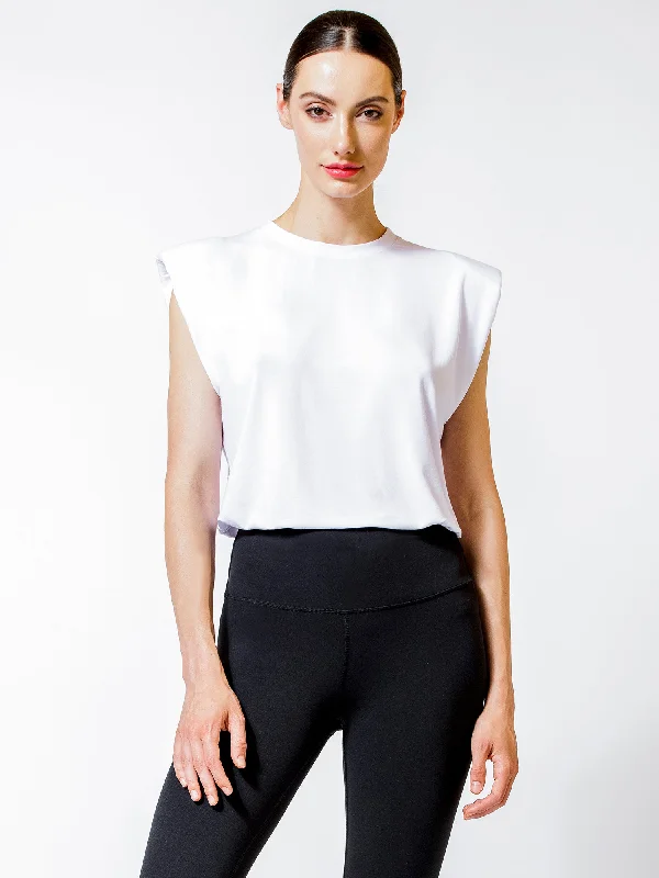 temperature regulating camisoles-PADDED POWER TANK, WHITE