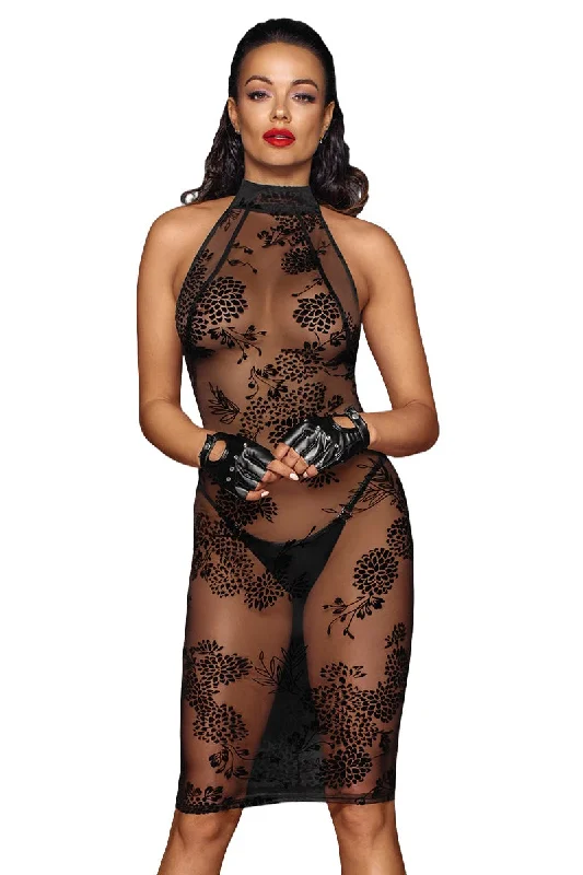Sexy dress for wedding and engagement parties-Noir Handmade Midi Tulle Dress