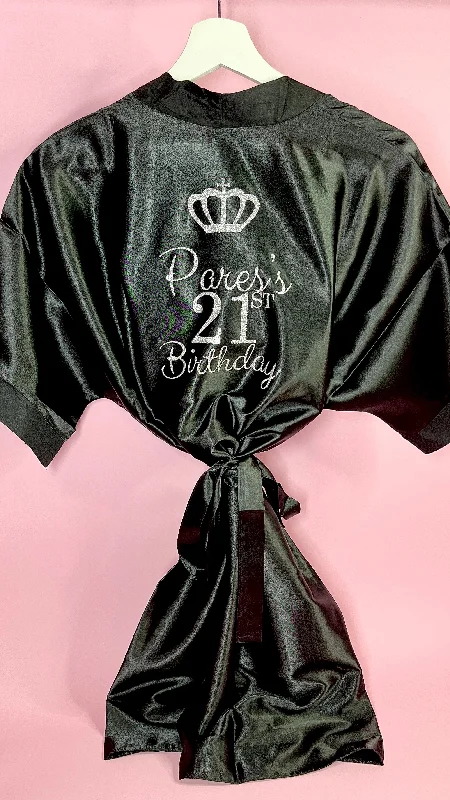 Soft fleece women's robes for extra warmth-Personalised Robe | Black