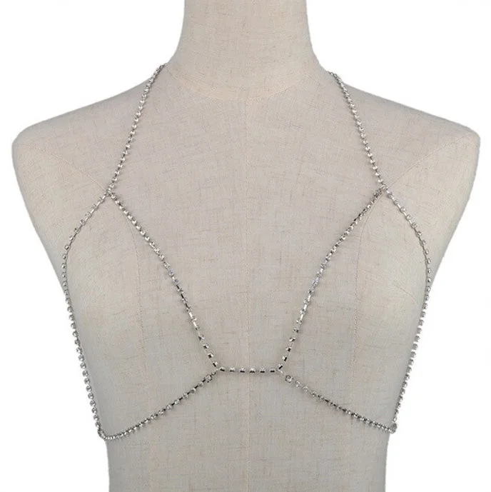 Nipple covers for ultimate skin protection-Silver Crystal Body Chain Jewellery Bra Chain Bikini Belly Chain Beach Bodychain Body Jewelry Nipple covers for ultimate skin protection-Silver Crystal Body Chain Jewellery Bra Chain Bikini Belly Chain Beach Bodychain Body Jewelry