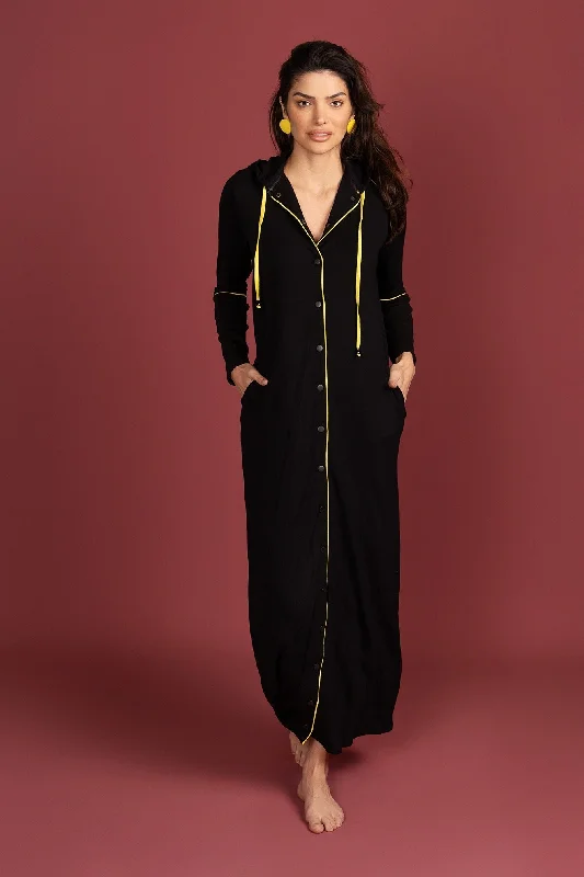 Women's robes for an effortless elegant look-Piping Trim Morning Robe