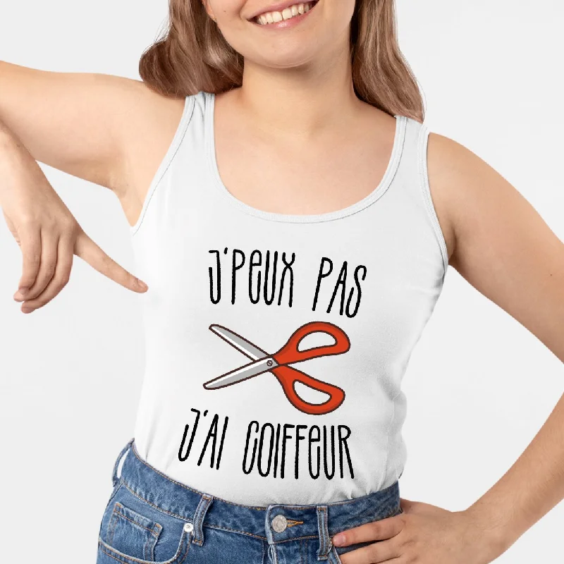 cropped camisoles for high-waist pants-Débardeur Femme J'peux pas j'ai coiffeur
