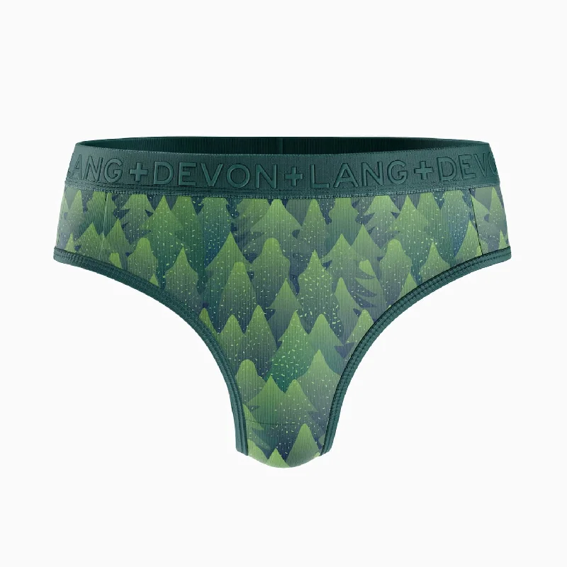 Soft cotton panties for sensitive skin comfort-Bria 2.0 Thong - Pines