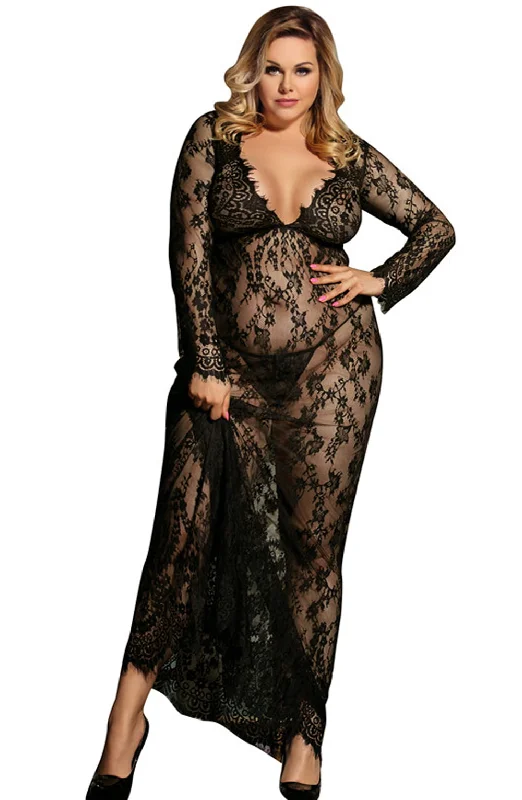 Soft lingerie sets for everyday comfort-YesX YX826Q Long Gown & Thong