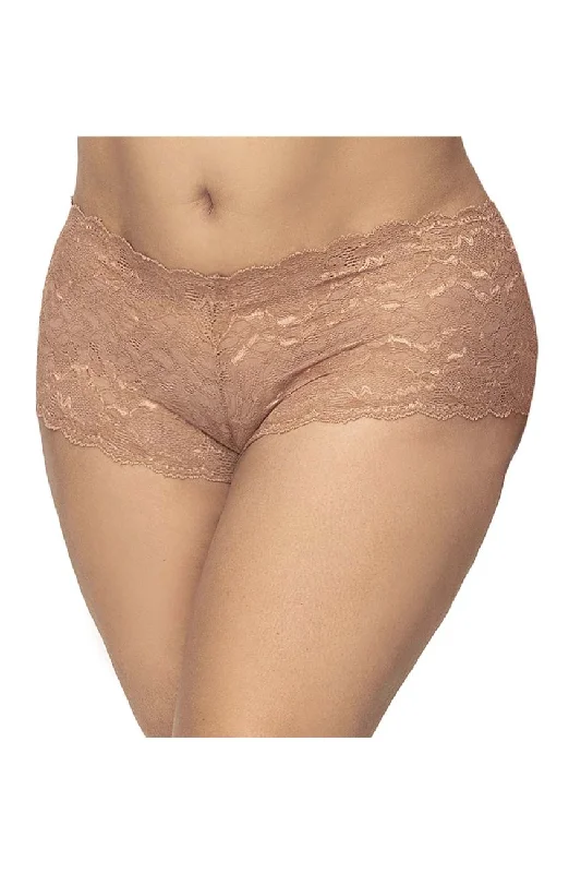 Sexy lingerie for enhancing confidence-Mapale 90X Lace Boyshort Color Taupe