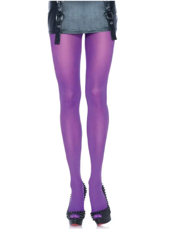 Nipple covers for everyday outfits-Purple Nylon Tights