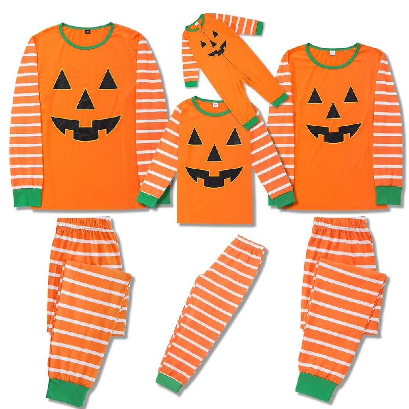 Matching mother and kid same suit with comfortable fit-Matching Pajama Sets With Pumpkin Theme For Family Matching mother and kid same suit with comfortable fit-Matching Pajama Sets With Pumpkin Theme For Family