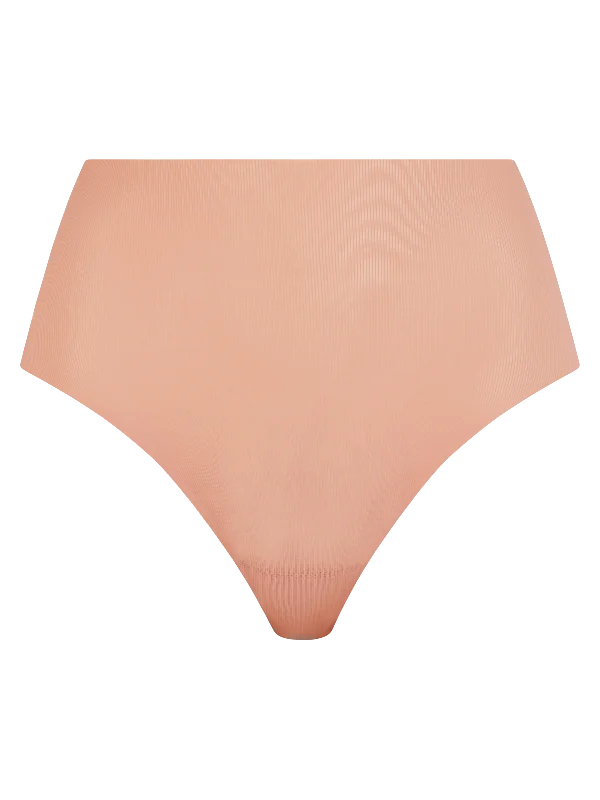 Women's panties with side coverage-Chantelle Pulp Pulpies High Waist Brief Blush