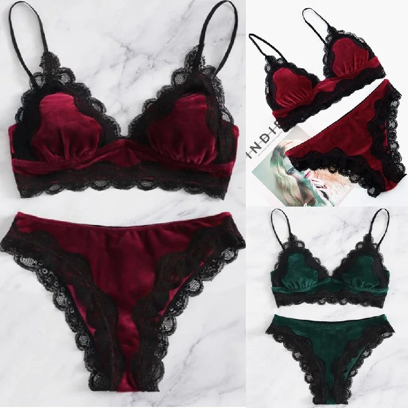 Lace lingerie sets for holiday nights-Velvet Women Sexy Lace Lingerie