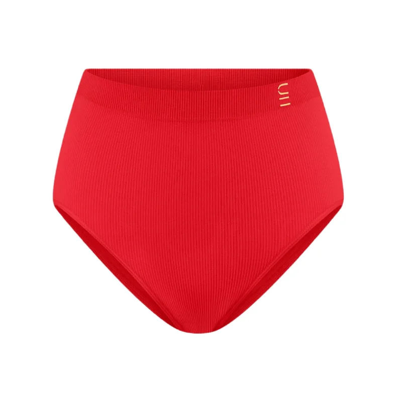 Full-coverage panties for curvy women-High Waist Brief - Recycled Seamfree - Flame