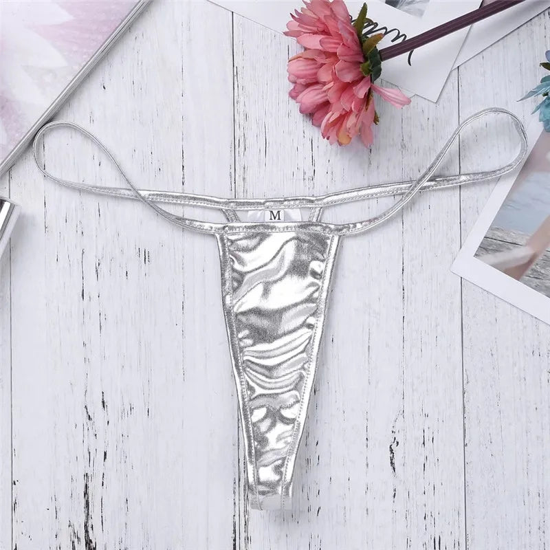Simple lingerie sets for everyday comfort-Exotic Micro G-string Thong - Plus Size Leather Briefs Simple lingerie sets for everyday comfort-Exotic Micro G-string Thong - Plus Size Leather Briefs