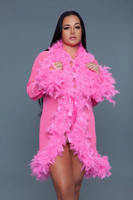 Women's robes with smooth finish for ultimate comfort-Geovan Sexy Lux Robe Neon Pink
