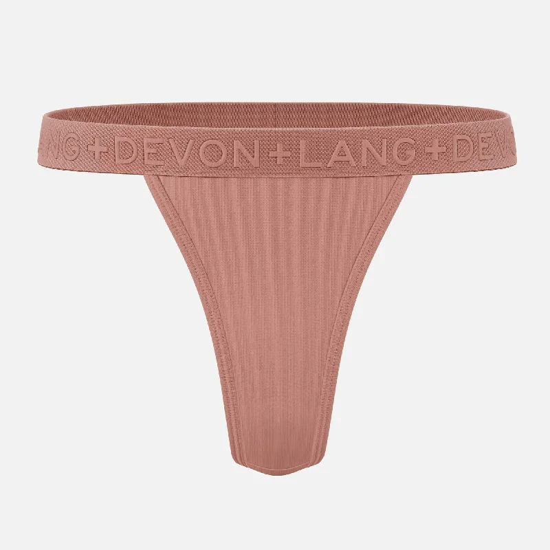 Soft cotton panties for sensitive areas-Katrina V-Thong - Skin Bronze