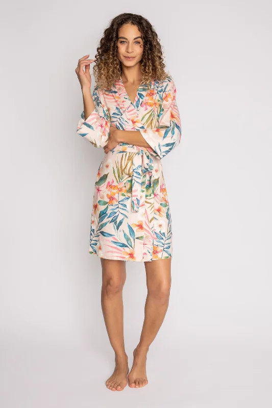 Women's robes for evening relaxation-PJ Salvage Tahitian Garden Robe