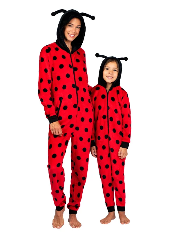 Comfortable matching mother and kid same suit for park visits-Mommy and Me Ladybug Onesie Pajama Comfortable matching mother and kid same suit for park visits-Mommy and Me Ladybug Onesie Pajama
