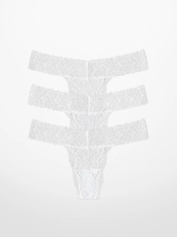 Women's panties with waistband control-3-Pack Luxe-Stretch Lace Thong