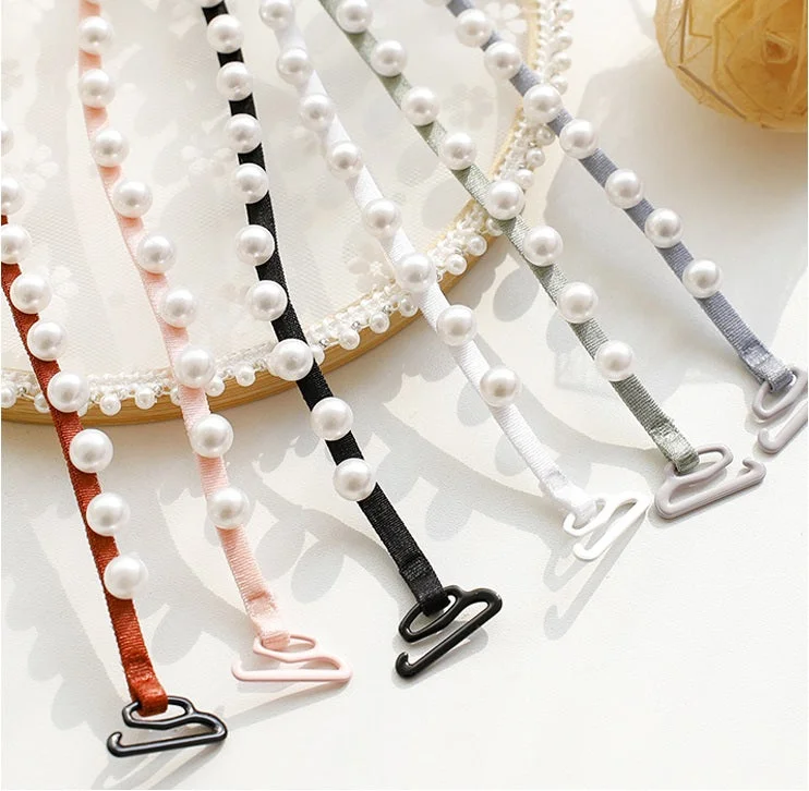 Nipple covers for smoothing bust area-11 Color Pearl Bra Strap