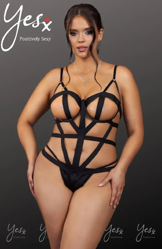 Lace lingerie sets for evening date night-YesX YX844Q Body Black