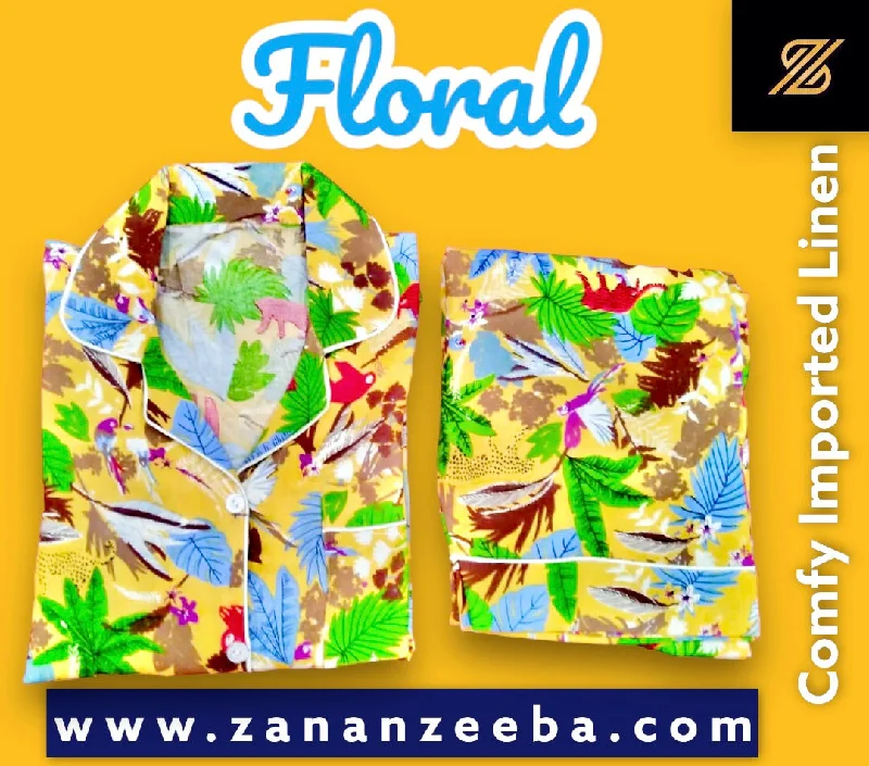 Fashionable matching mother and kid same suit for holidays-Floral
