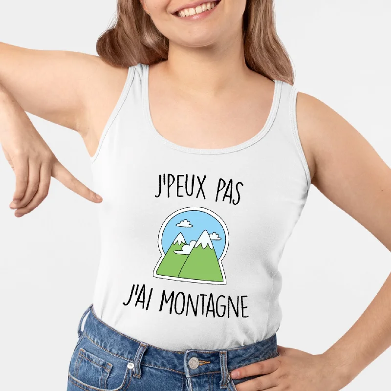 tank tops under $10 clearance-Débardeur Femme J'peux pas j'ai montagne