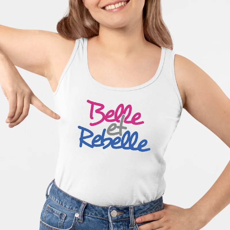 tanks with shelf bra support-Débardeur Femme Belle et rebelle