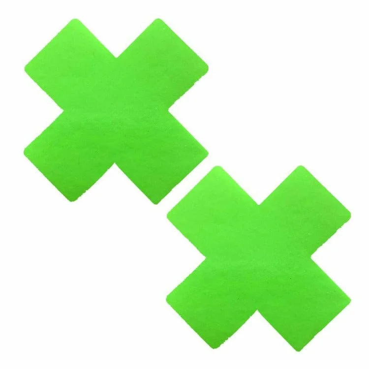 Nipple covers for extra comfort under thin clothes-Nipztix Neon Apple Fruitella Wet Vinyl Nipple Pasties