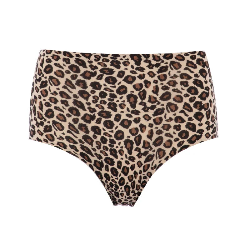 Women's panties with sleek lines for no-show effect-Chantelle Softstretch High Waisted Brief Leopard Women's panties with sleek lines for no-show effect-Chantelle Softstretch High Waisted Brief Leopard