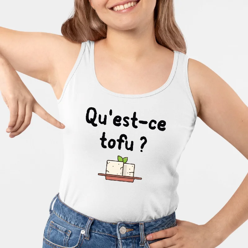 tanks for broad shoulders women-Débardeur Femme Qu'est-ce tofu