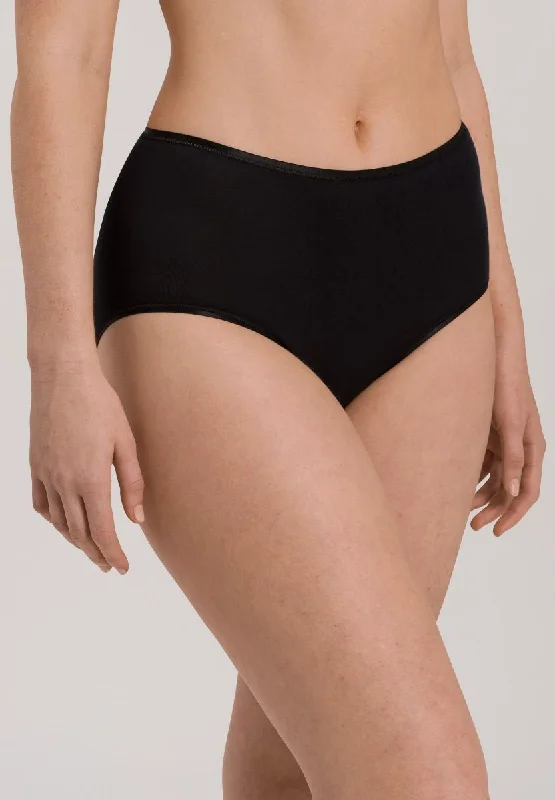 Women's panties for shaping and slimming under clothes-Hanro Cotton Seamless Maxi Brief Black Women's panties for shaping and slimming under clothes-Hanro Cotton Seamless Maxi Brief Black