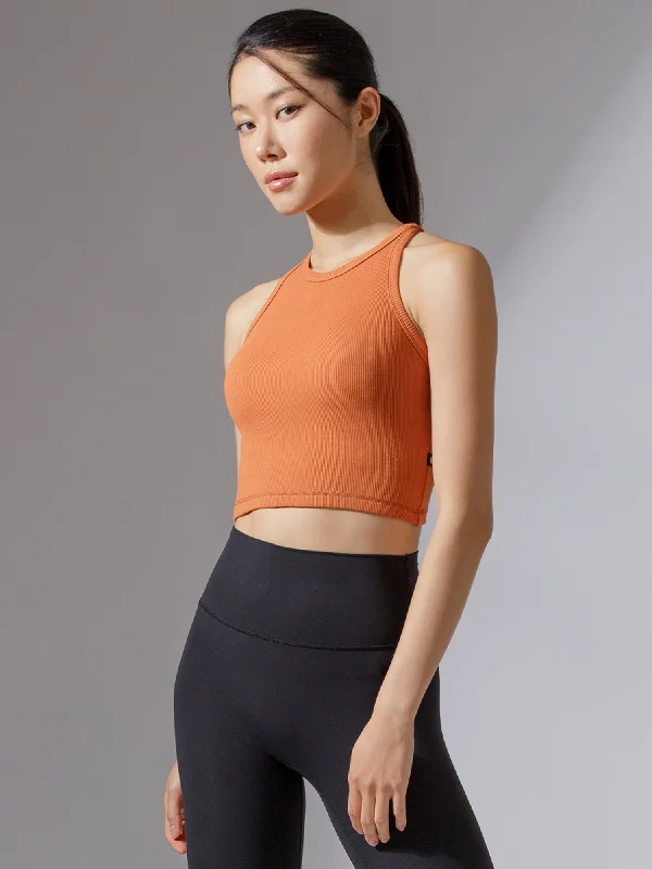 allergy-safe camisoles hypoallergenic-EVERYDAY RIBBED CROPPED SINGLET, SUNSET