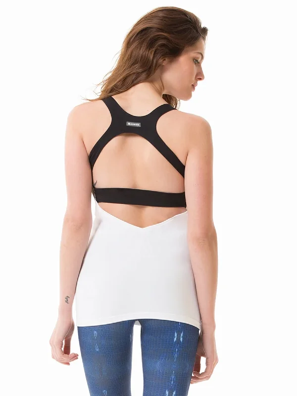 tanks for broad shoulders women-PROJECTION TANK 2.0, WHITE/BLACK