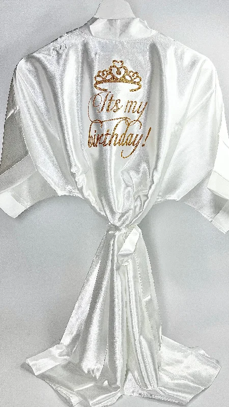 Soft and cozy women's robes for comfort-Personalised Robe | White