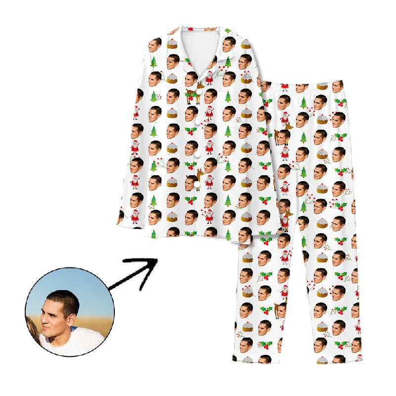 Mother and kid same suit for trendy, chic days-Personalised Pyjamas Christmas Tree And Cake