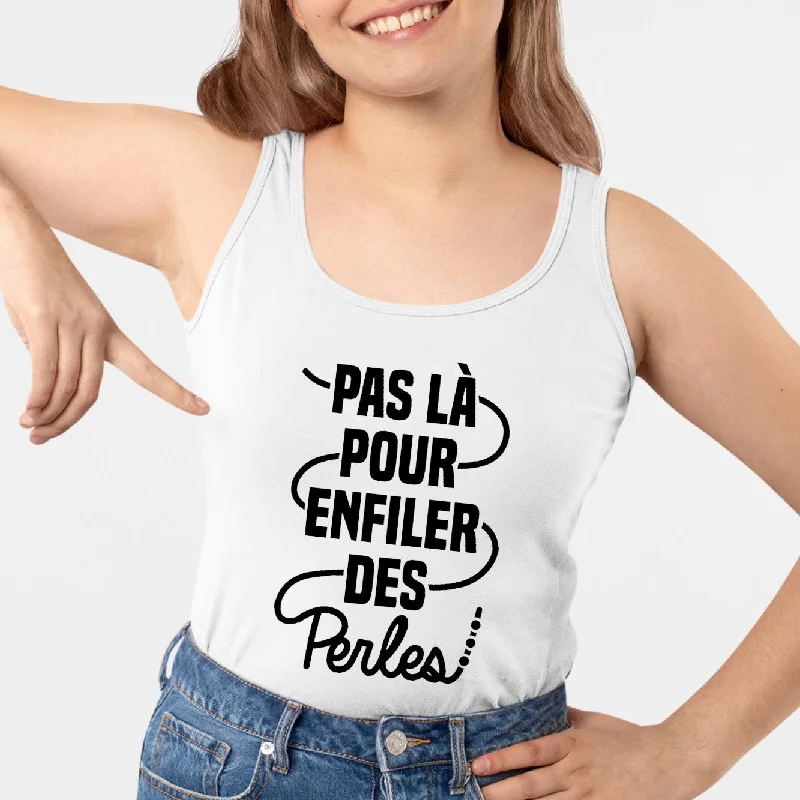 mesh tanks for athletic wear-Débardeur Femme Pas là pour enfiler des perles