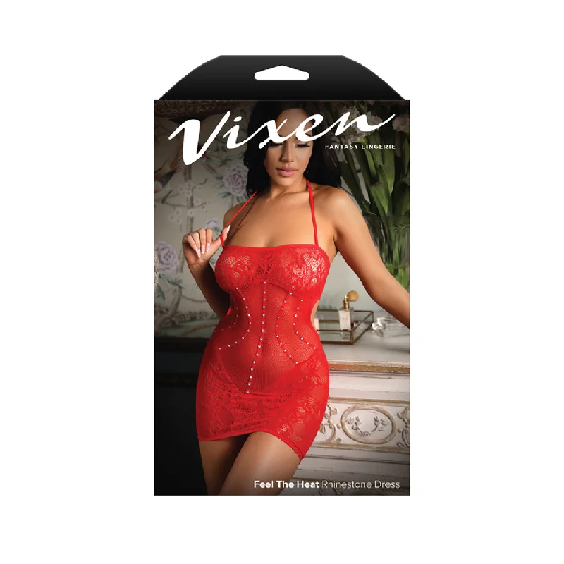 Sexy dress for sexy silhouette-Feel The Heat Rhinestone Dress One Size