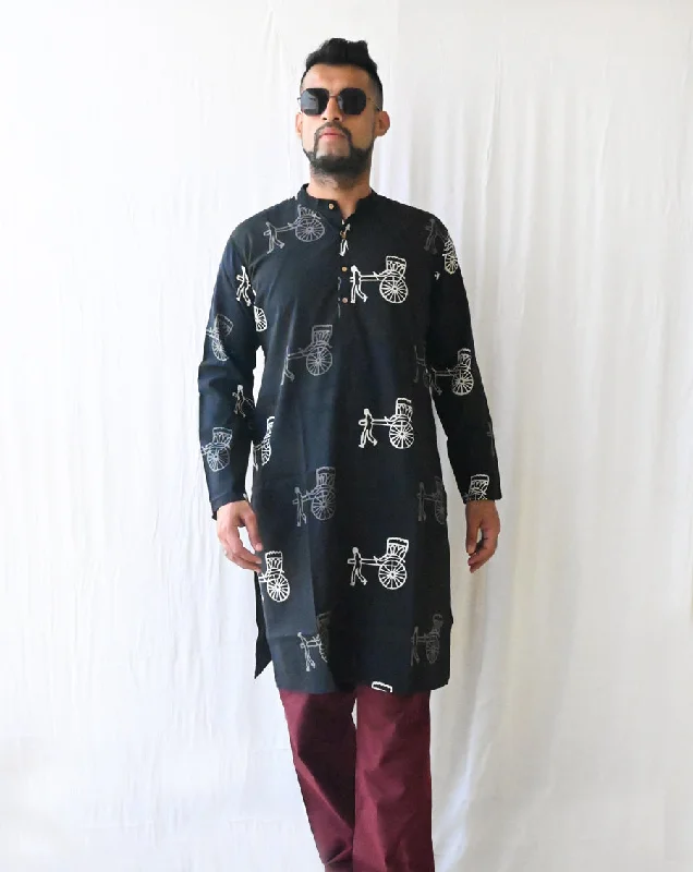 Comfortable mother and kid same suit for rest days-Baggie Cotton Men's Long Kurta Comfortable mother and kid same suit for rest days-Baggie Cotton Men's Long Kurta