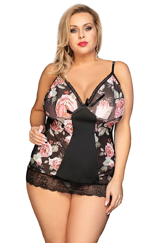 Flirty lingerie sets for a fun evening-YesX YX835Q Floral Babydoll