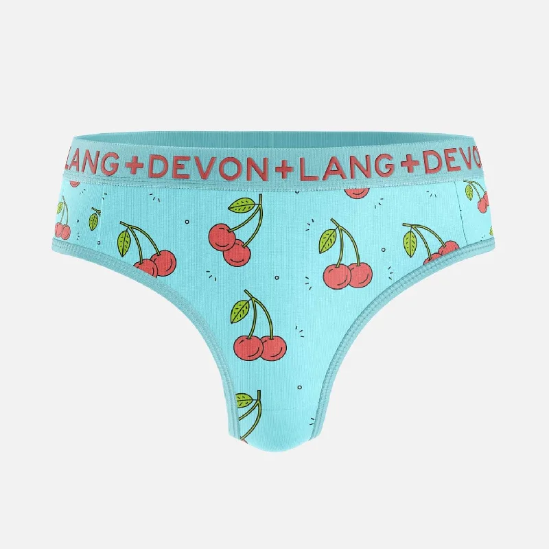 Women's panties for sensitive skin comfort-Bria 2.0 Thong - Cherries