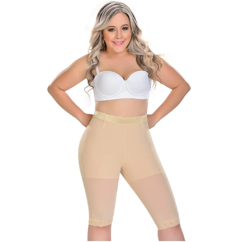 Padded bum shaper for fuller bust-Knee Length High Waist Tummy Control Shorts