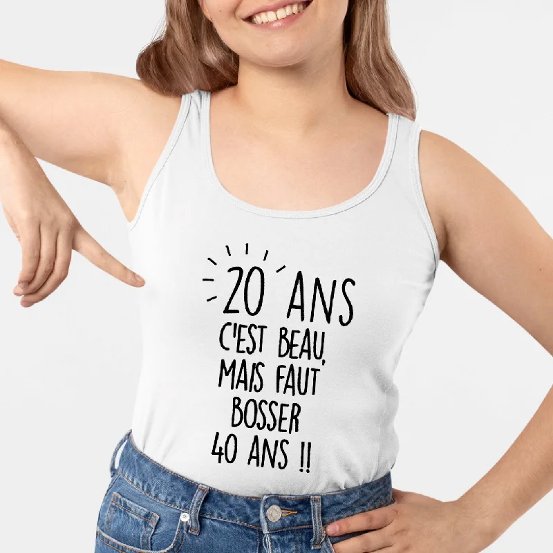 fishnet tanks edgy outfits-Débardeur Femme Anniversaire 20 ans