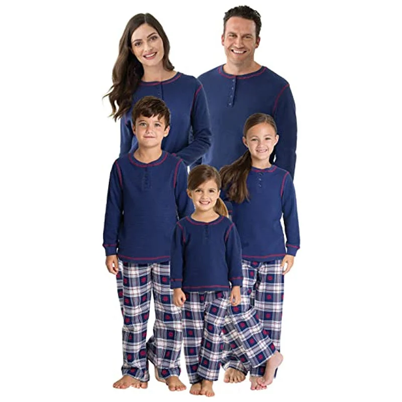 Matching mother and kid same suit for picnics and parks-The Christmas Snowfall Plaid Family Sets Matching mother and kid same suit for picnics and parks-The Christmas Snowfall Plaid Family Sets