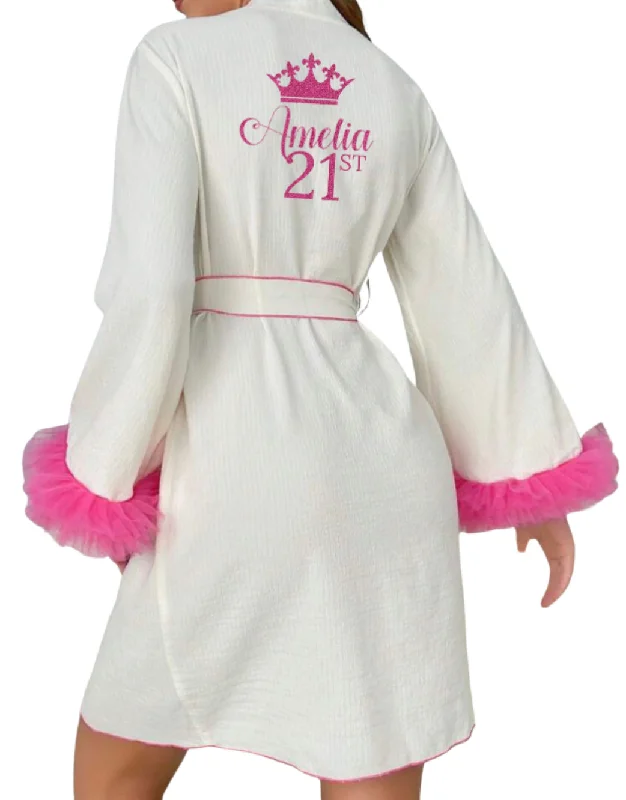 Women's robes with matching pajamas-Two Tone Personalised Robe