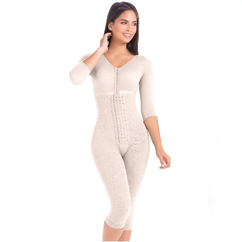 Bras for enhancing natural breast recovery-Confident Fajas Sleeves Full Body Shaper