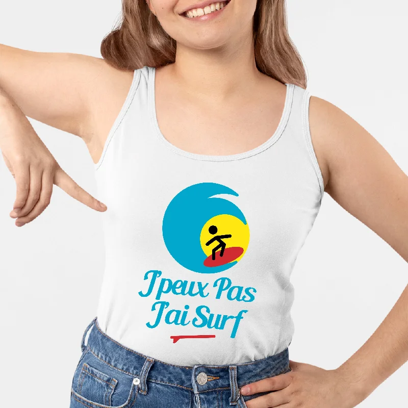 carbon-neutral tank production-Débardeur Femme J'peux pas j'ai surf
