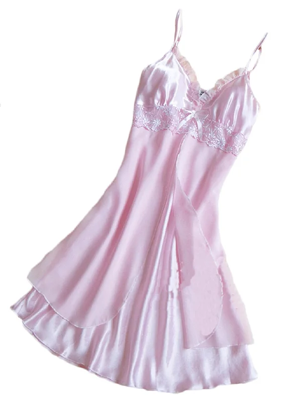 Elegant women's robes with luxurious fabric-1Pc New Sale Women's Lace Lingerie Nightgown Babydoll Strap Sleepwear Sleepshirts