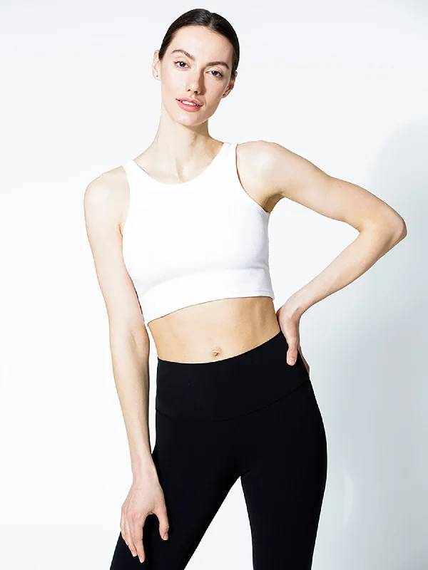 cashmere blend luxury tanks-RIBBED COTTON SINGLET, WHITE