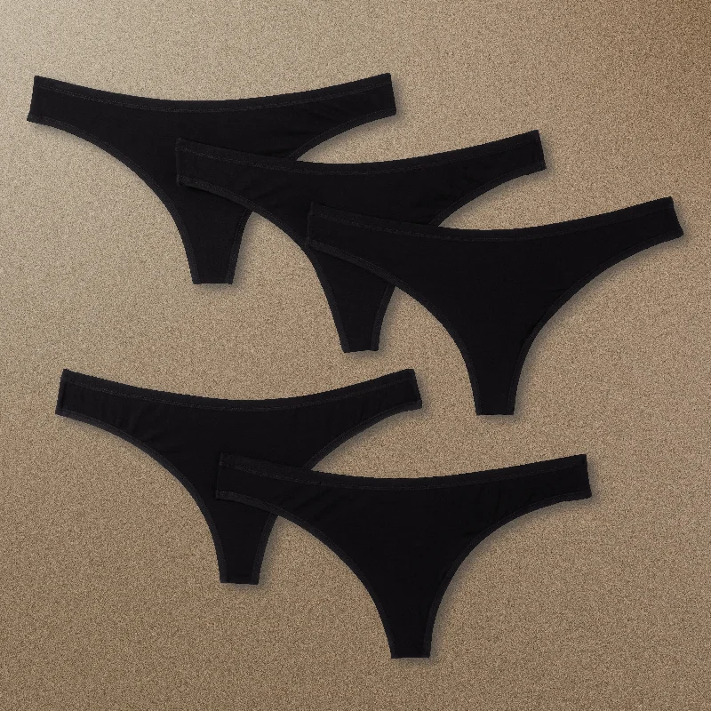 Women's panties for low-back outfits-Thong - 5-Pack