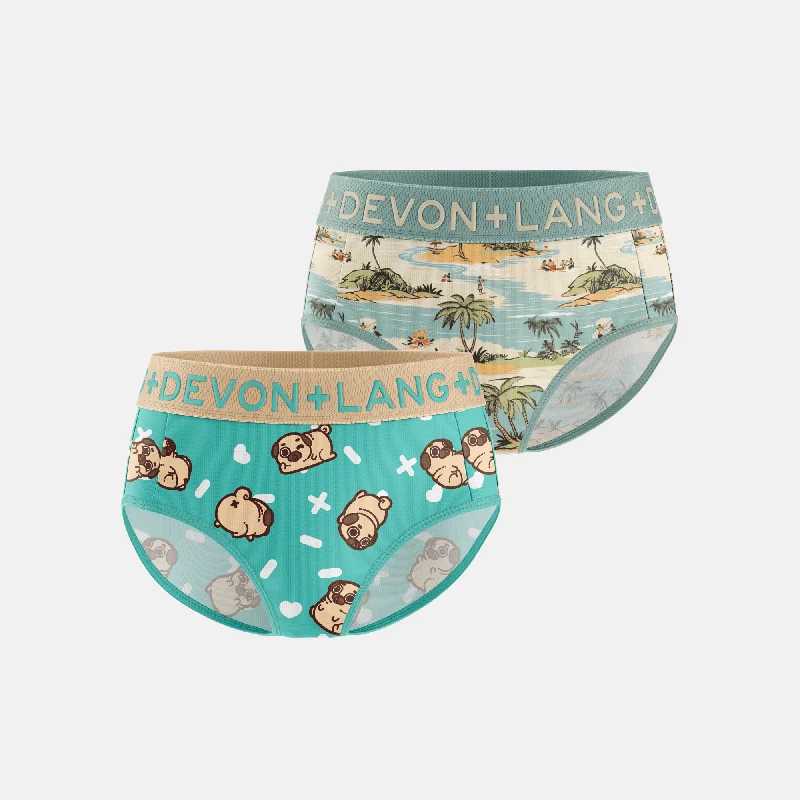 Women's cotton panties with stretch comfort-Bria Bikini Brief - Multi-Packs - Puglie/Island Women's cotton panties with stretch comfort-Bria Bikini Brief - Multi-Packs - Puglie/Island